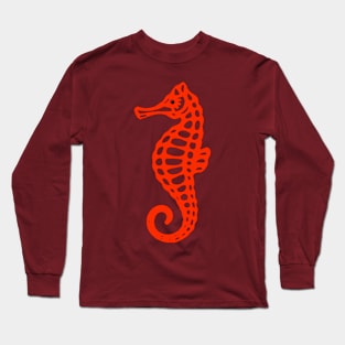 Red Seahorse Long Sleeve T-Shirt